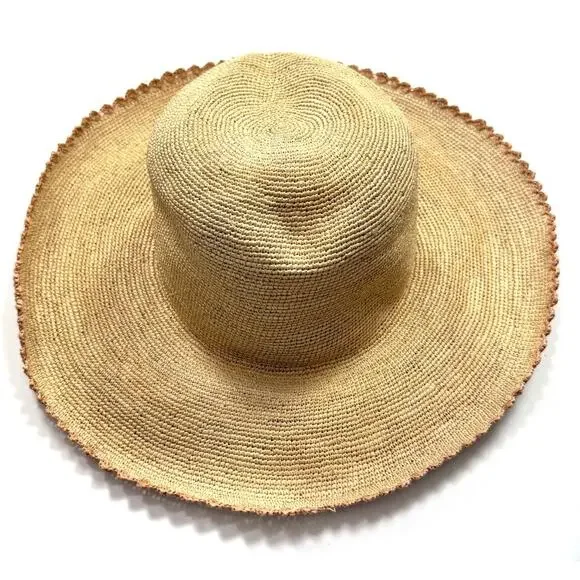 G. Viteri Scalloped Straw Hat - Picture 2 of 7